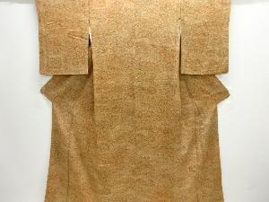 流水に草花模様小紋着物